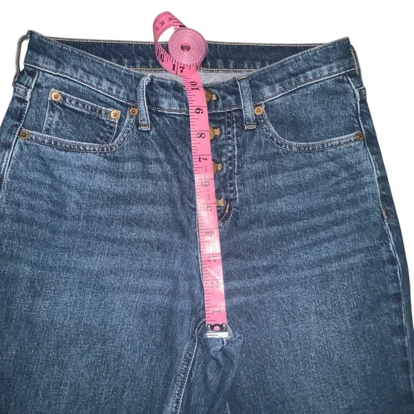 J. Crew Mid-Rise Flare Crop Dark Wash Button Fly Jeans size 25 - Picture 7 of 11